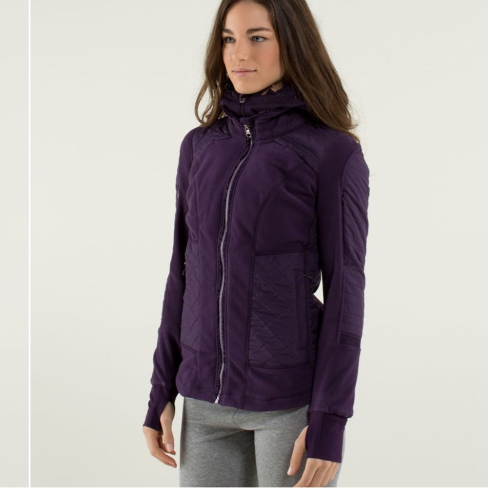 SOLD DEPOP Lululemon Fleecy Keen Jacket Deep Zinfandel size 12